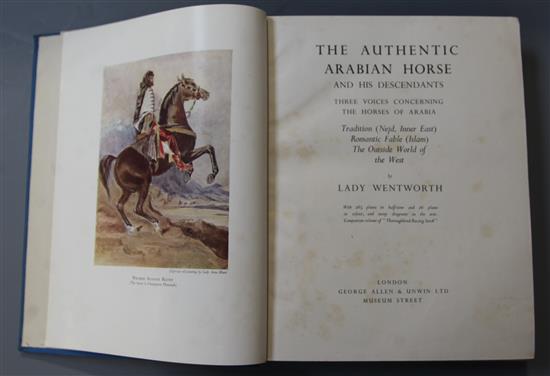 Wentworth, Lady - The Authentic Arabian Horse, 1st edition, 4to, original blue cloth gilt, light spotting to